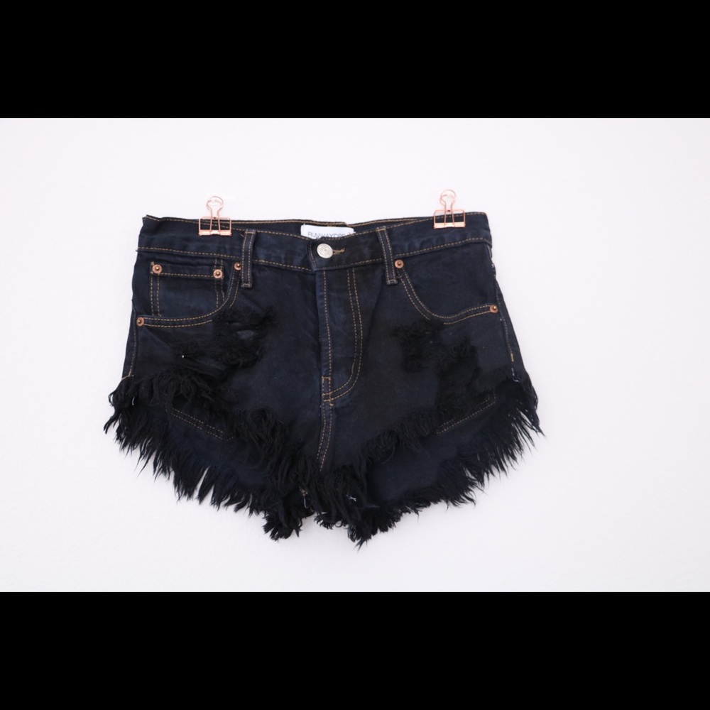 Runway dreams black denim booty shorts